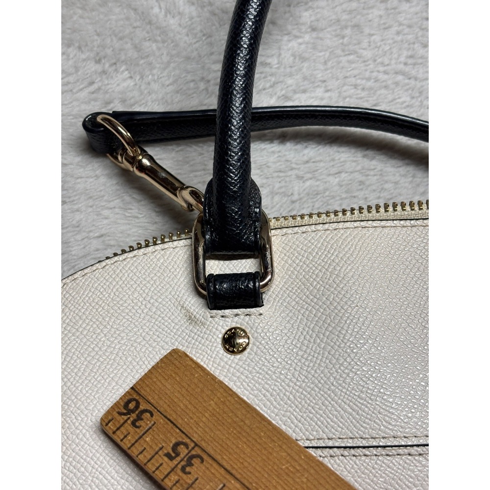 Coach Leather Sierra Dome Satchel Handbag Crossbody Cream / Brown /‎ Black - Picture 16 of 16